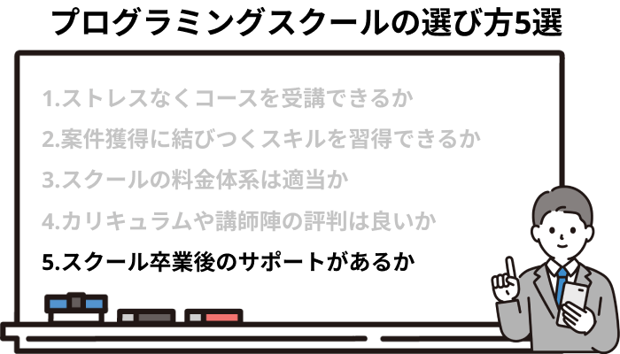 スクール卒業後のサポートがあるか