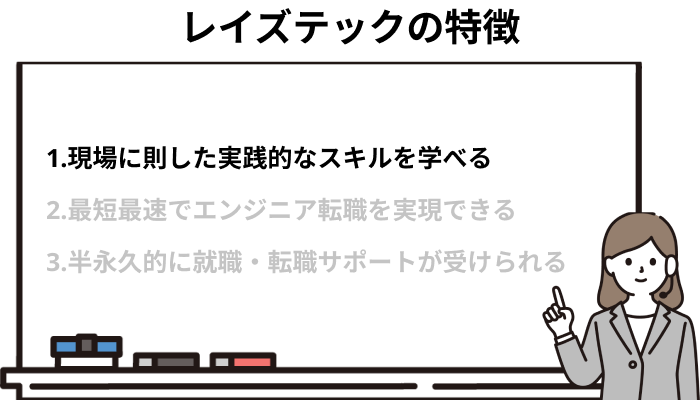 システム開発会社の運営で現場に則した実践的なスキルを学べる