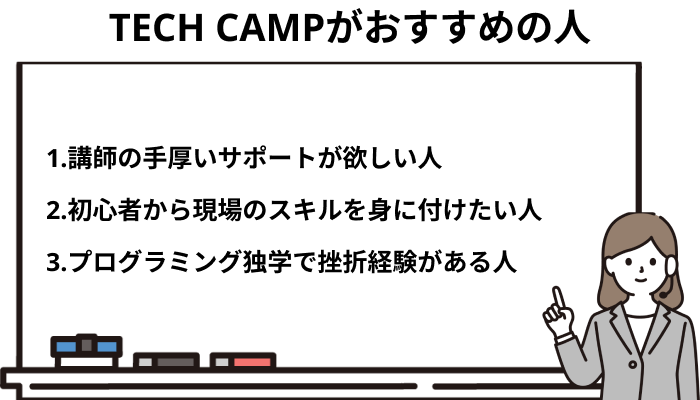 TECH CAMP(テックキャンプ)がおすすめの人